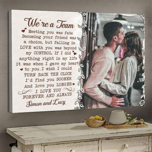 We're a team custom photo poster gift for couple