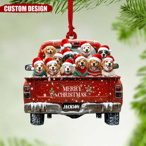 Personalized Dog Truck Christmas Ornaments - Gift For Dog Lover - 2024 New Release