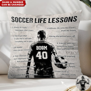 Personalized Soccer Life Lessons Pillow-Gift For Soccer Lovers