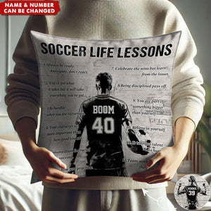 Personalized Soccer Life Lessons Pillow-Gift For Soccer Lovers