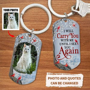 Custom Photo I'll Carry You - Memorial Gift - Personalized Aluminum Keychain