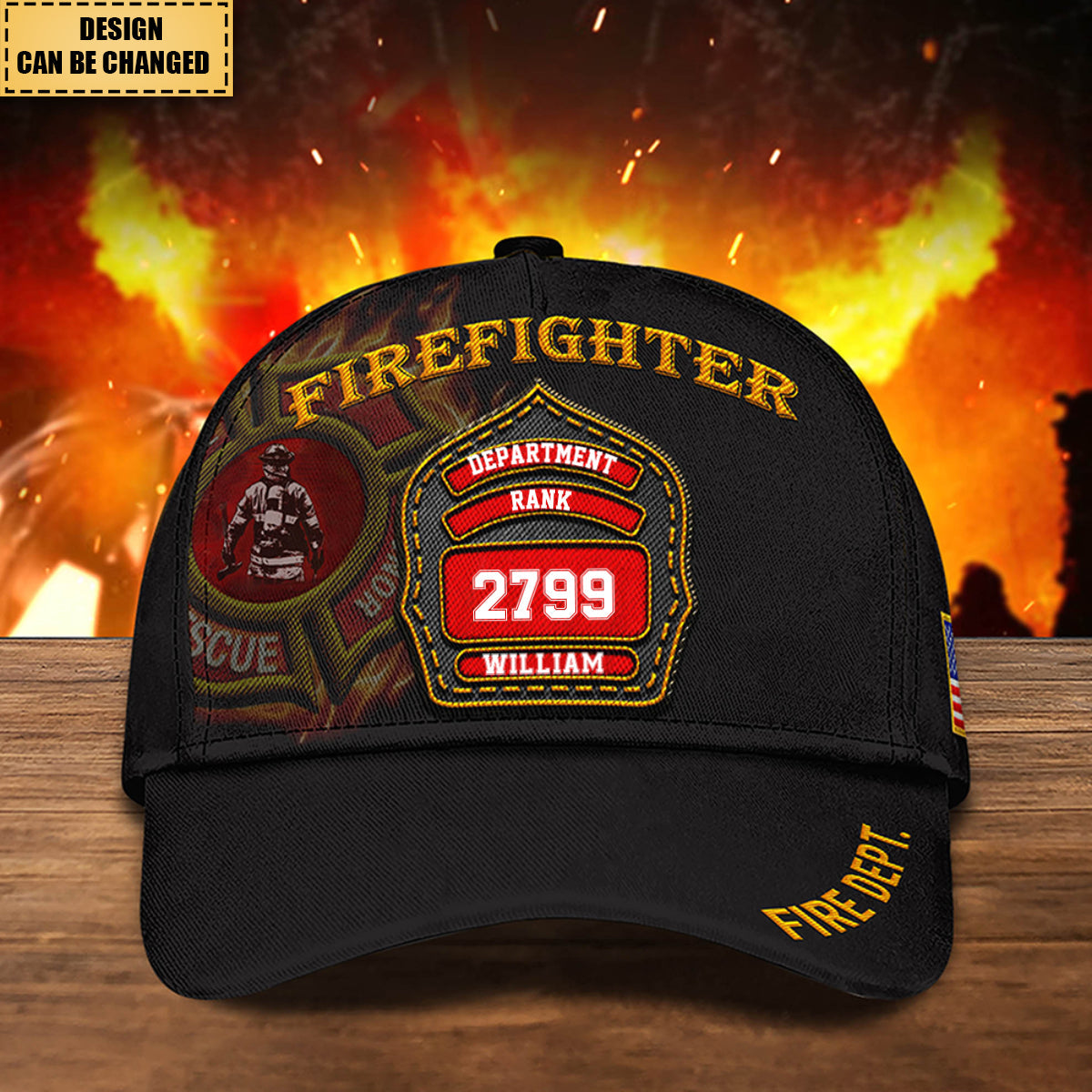 Personalized Firefighters Cap With Department, Rank, Badge Number And Your Name, Fire Dept Cap, Fireman Gifts