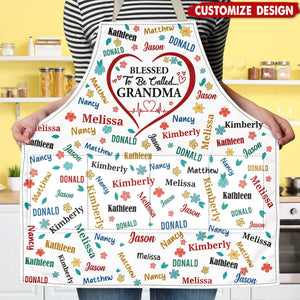 Blessed To Be Called Grandma Colorful Personalized Apron With Packet