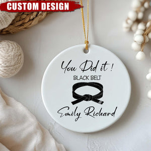 Custom Photo Black Belt Ceramic Ornament - Gift For Taekwondo,Karate,Jiu-Jitsu Lovers