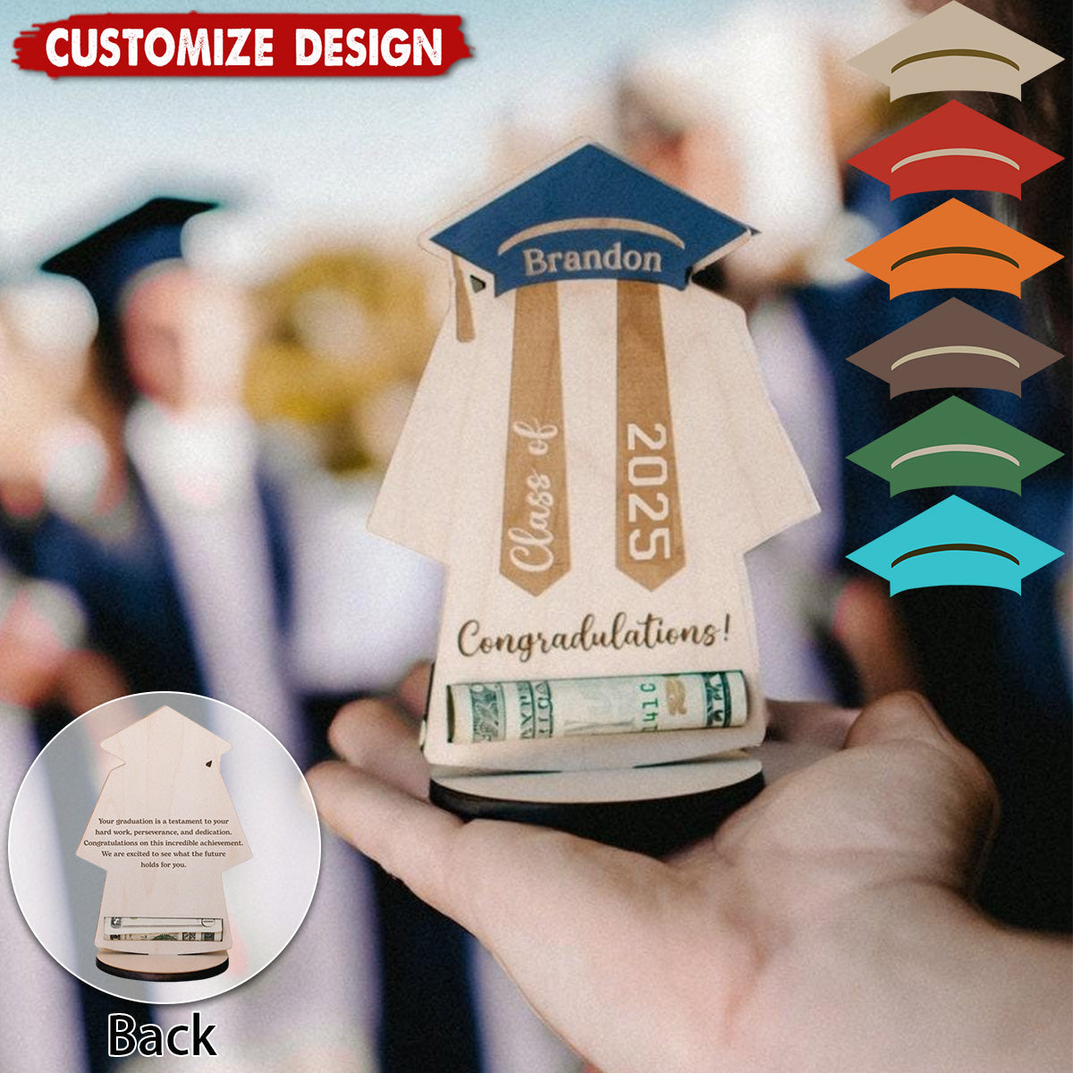 2025 Graduation Gown Money Holder Frame