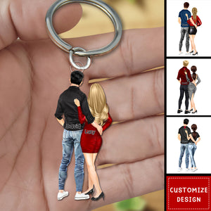 Personalized Acrylic Couple  Keychain Gift For Wife,Husband