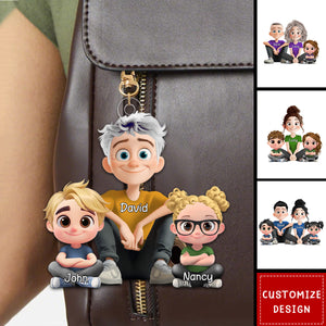 Personalized Cute Cartoon Family Keychain - Gift For Your Family