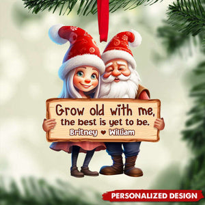 Grow Old With Me, The Best Is Yet To Be, Couple Gift, Personalized Acrylic Ornament, Santa Couple Ornament, 2024 New Release Christmas Gift