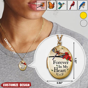 Custom Photo Memorial In Loving Memory Forever In My Heart - Personalized Locket Necklace