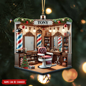 Personalized Barber Shop Christmas Ornament - 2024 New Release