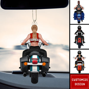 Personalized Motorcycle Girl Ornament - Best Gift For Bikers