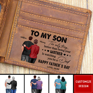 From Mom To Son Personalized Wallet - Father's Day Gift For Son