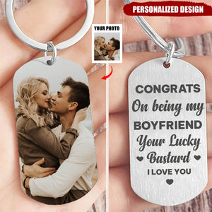 Couple - Congrats On Being My Husband You Lucky - Personalized Custom Necklace