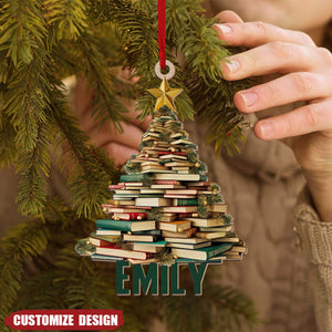 2024 New Release Personalized Name Book Christmas Tree Wood Ornament