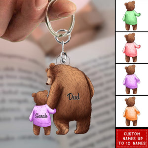 Happy Father‘s Day/Mother's Day To Amazing Daddy/Grandpa/ Mom/Grandma Bear Personalized Acrylic Keychain