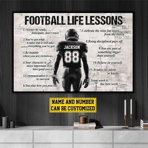 Gift For American Football Lover - Personalized American Football Life Lessons Poster