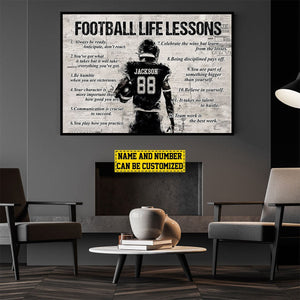 Personalized American Football Life Lessons Poster-Gift For American Football Lovers