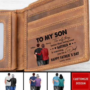 From Mom To Son Personalized Wallet - Father's Day Gift For Son