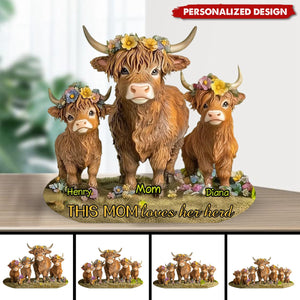 This Mom Loves Her Herd Highland Cow-Personalized Acrylic Plaque