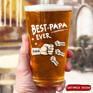 The Best Dad Ever - Personalized Beer Glass - Gift For Dad, Father, Grandfather