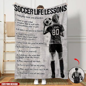 Personalized Motivational Soccer Blanket Gift For Soccer Lovers