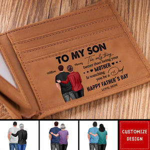 From Mom To Son Personalized Wallet - Father's Day Gift For Son