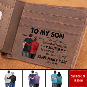 From Mom To Son Personalized Wallet - Father's Day Gift For Son