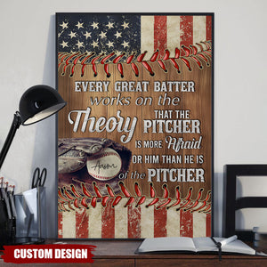 Every Great Batter Works On The Theory-Personalized Baseball Poster-Gift For Baseball Lovers