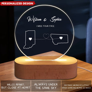 Two Map Night Light-Personalized Acrylic LED Night Light-Gift For Couples