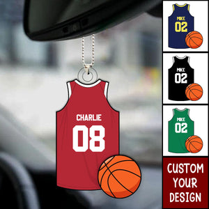 Basketball Jersey Personalized Acrylic Ornament, Gift For Son, Husband, Him