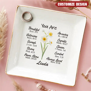 A Friend Is Like A Flower - Bestie Personalized Custom Jewelry Dish - Gift For Best Friends, BFF, Sisters