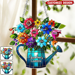 Grandma's Mom's Garden - Personalized Window Hanging Suncatcher Ornament