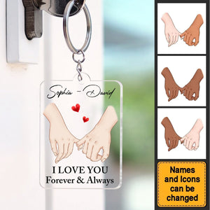 Personalized Gift For Husband Wife Anniversary I Love You Forever & Always Acrylic Keychain