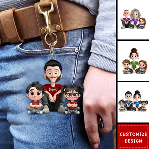 Personalized Cute Cartoon Family Keychain - Gift For Your Family