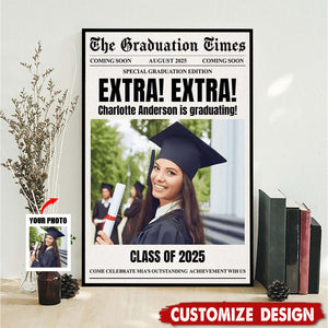 Personalized Poster Newspaper Graduation,Senior Graduation