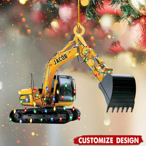 Personalized Excavator Led Light Christmas Ornament-2024 New Release