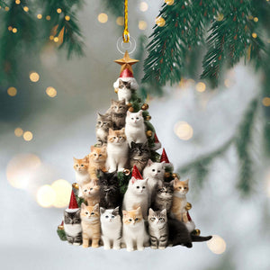 Cat Christmas Tree Ornament - Cat Lovers Gift