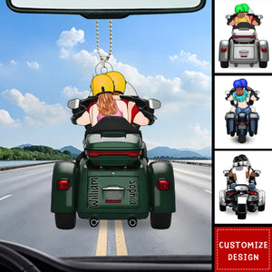 Personalized Motorcycle Lovers For Couples Acrylic Car Ornament-Gift For Motorcycle Lovers