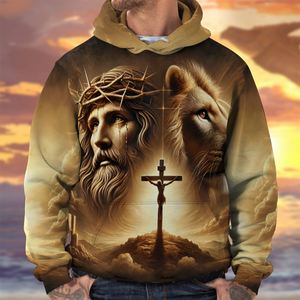 Jesus And Lion-Gifts For Christian Hoodie