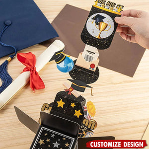 Personalized Handmade 3D Graduation Pop Up Box Card with Money Envelope and Greeting Card Graduation Congratulations Gift for Graduates