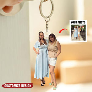 Custom Your Photo Acrylic Keychain - Gift For Mom/Grandma