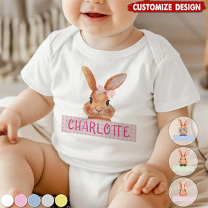 Cute Easter Bunny-Personalized Name Baby Shirt/Baby Onesie-Gift For Baby