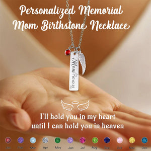 Personalized Memorial Birthstone Necklace-Gift For Mom/Grandma