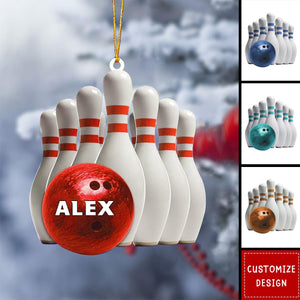 2024 New Release Personalized Bowling Acrylic Christmas Ornament Gift For Bowling Lovers