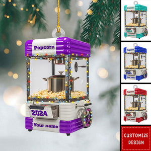 Personalized Popcorn Machine Christmas Ornament Food Lovers Gift Idea - 2024 New Release