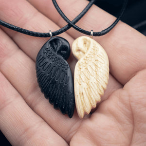 Wooden Owl Pendants-Couple Necklace Gift