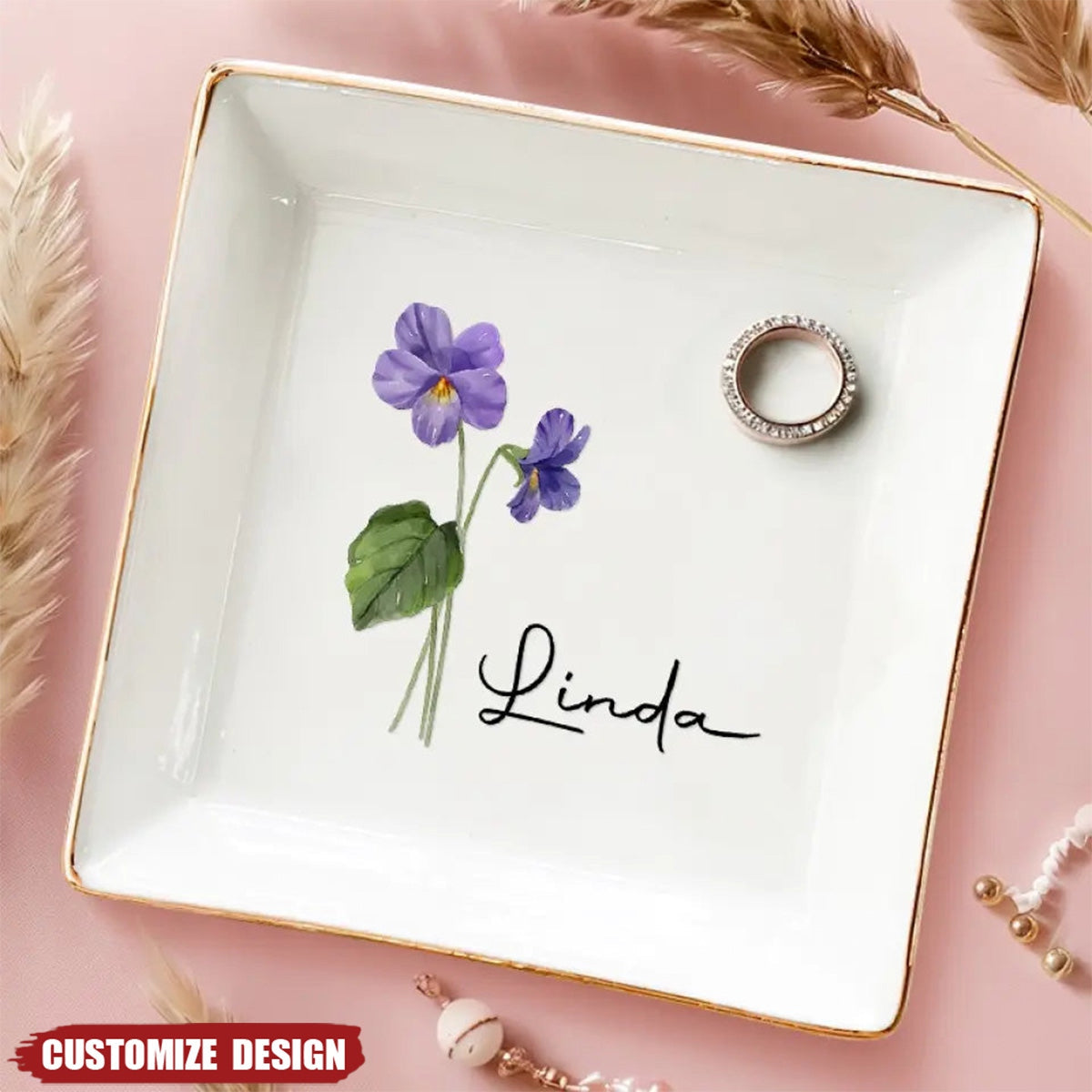 Friends Are Flowers That Never Fade - Bestie Personalized Jewelry Dish