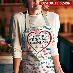 Blessed To Be Called Grandma Colorful Personalized Apron With Packet