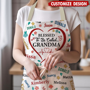 Blessed To Be Called Grandma Colorful Personalized Apron With Packet