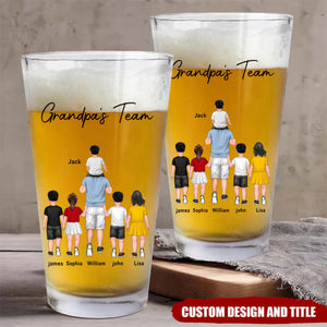Personalized Daddy's/Grandpa's Team Beer Glass